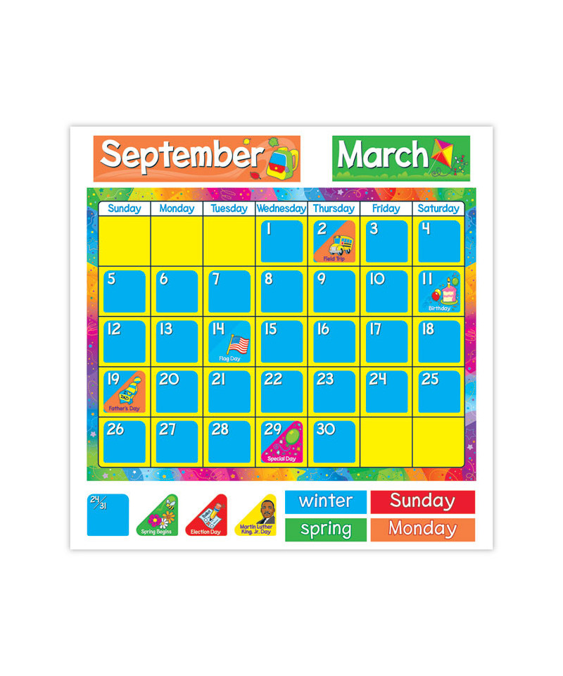 Year Around Calendar Bulletin Board Set, 22" x 17"