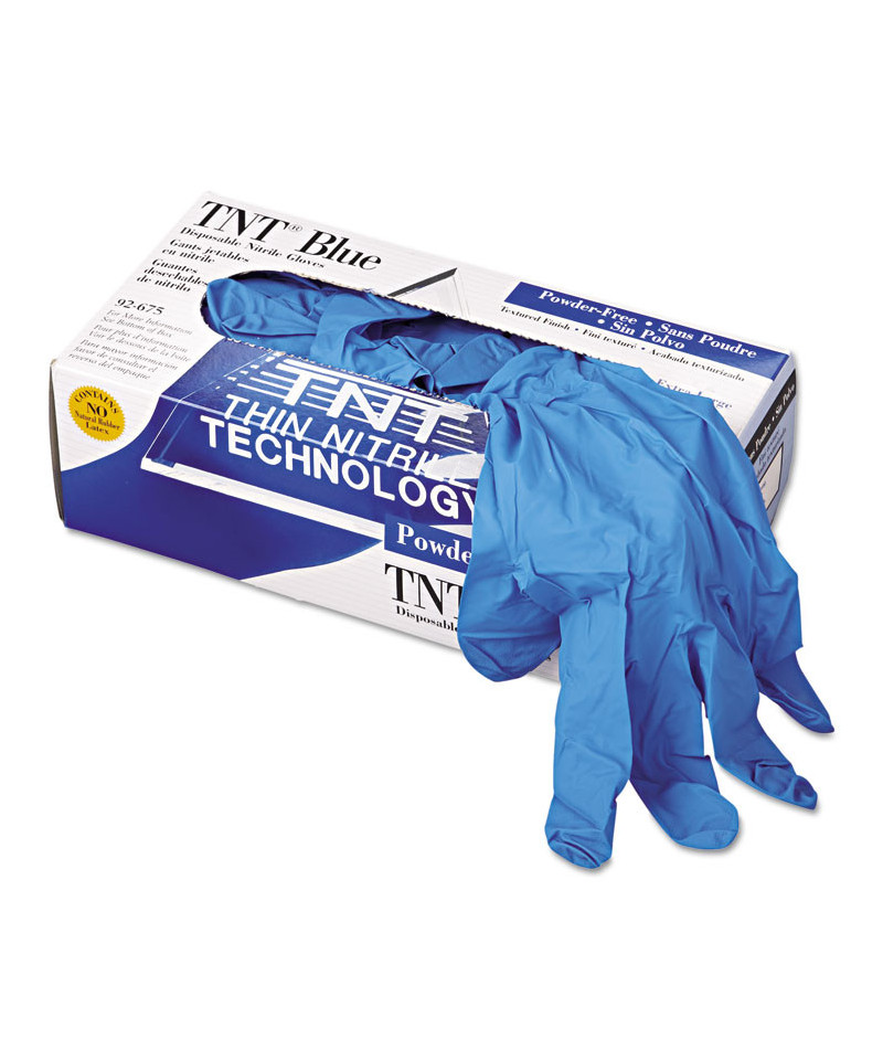 TNT Disposable Nitrile Gloves, Non-powdered, Blue, X-Large, 100/Box