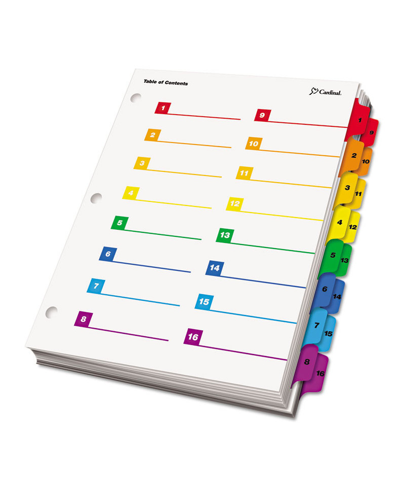 OneStep Printable Table of Contents/Dividers, 32-Tab, 11 x 8 1/2 ...