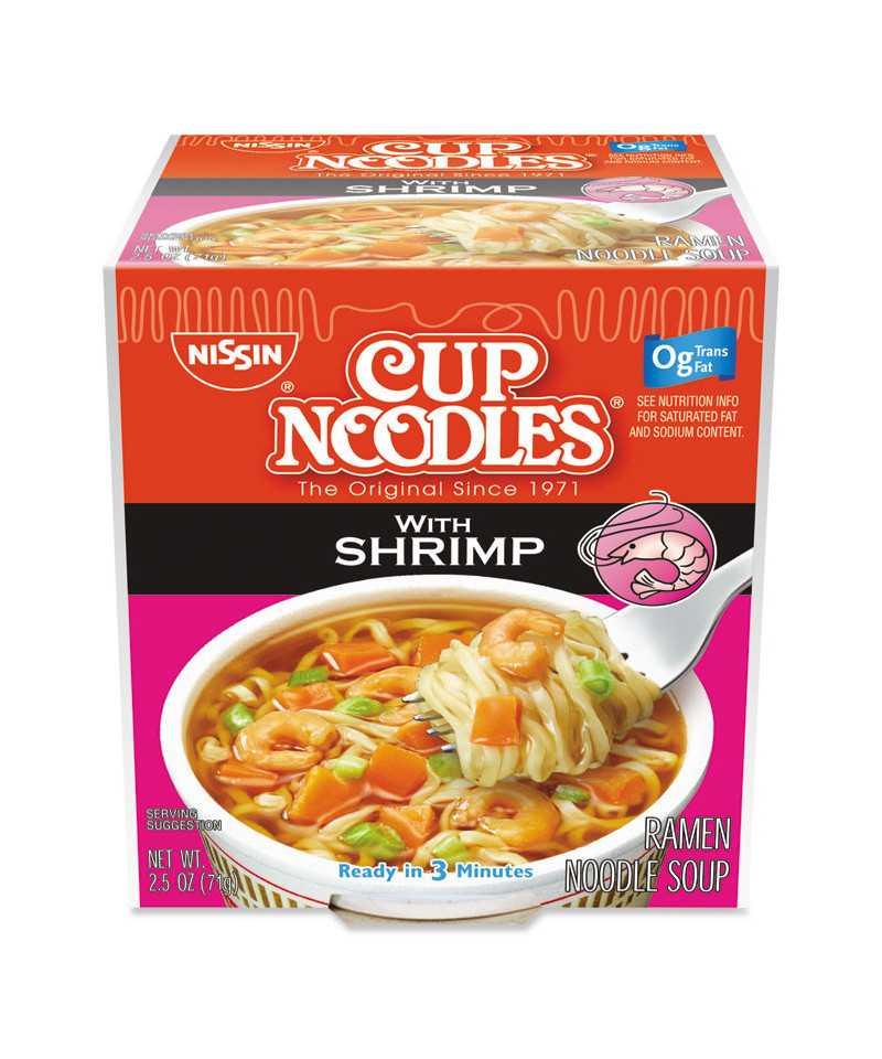 Cup Noodles, Shrimp, 2.5 oz Cup, 24/Carton