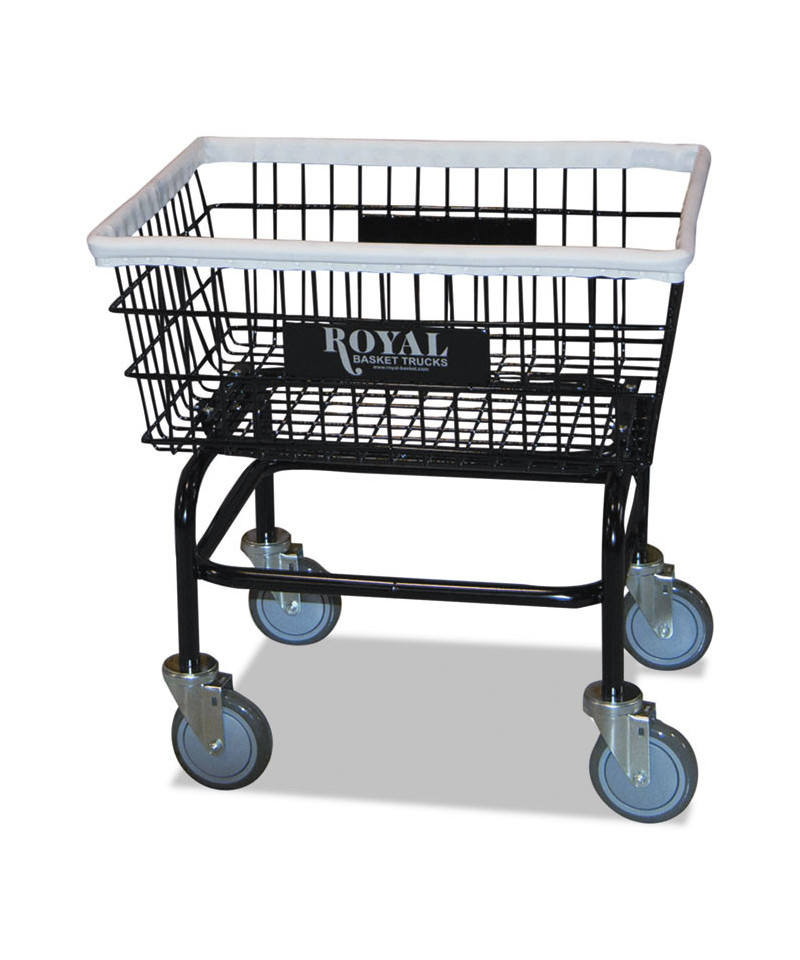 Small Wire Laundry Cart, 21 x 26 x 26 1/2, 200 lbs. Capacity, Black