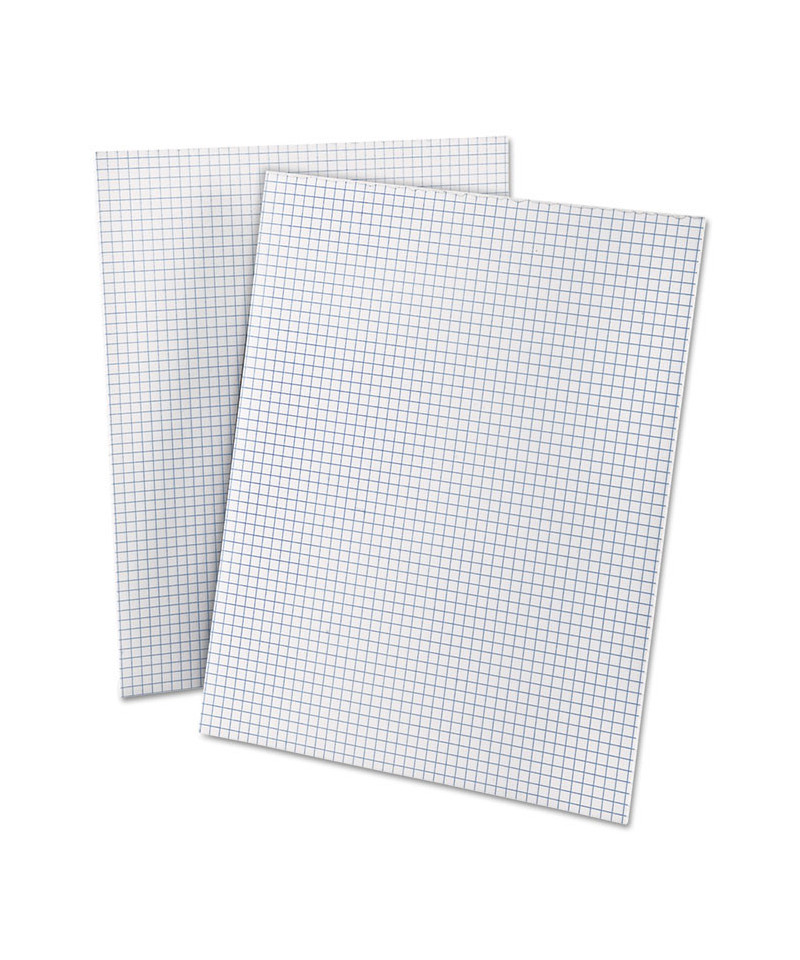 Quadrille Pads, 4 Squares/Inch, 8 1/2 x 11, White, 50 Sheets