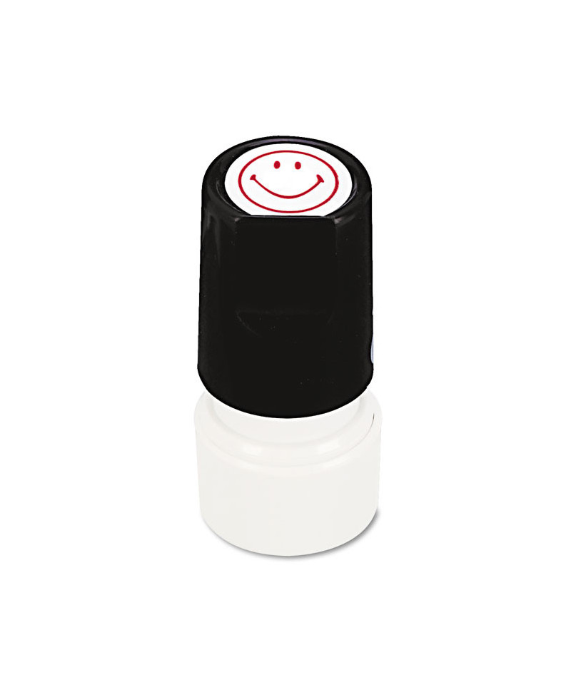 Round Message Stamp Smiley Face Pre Inkedre Inkable Red