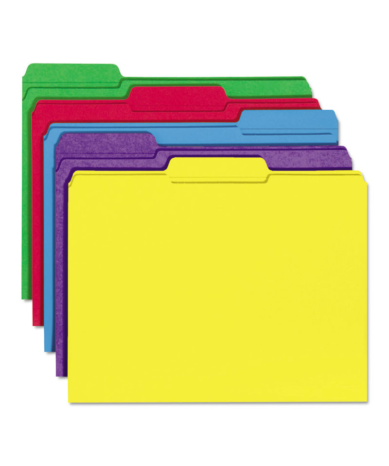 Reinforced Top-Tab File Folders, 1/3-Cut Tabs: Assorted, Letter Size, 1 ...